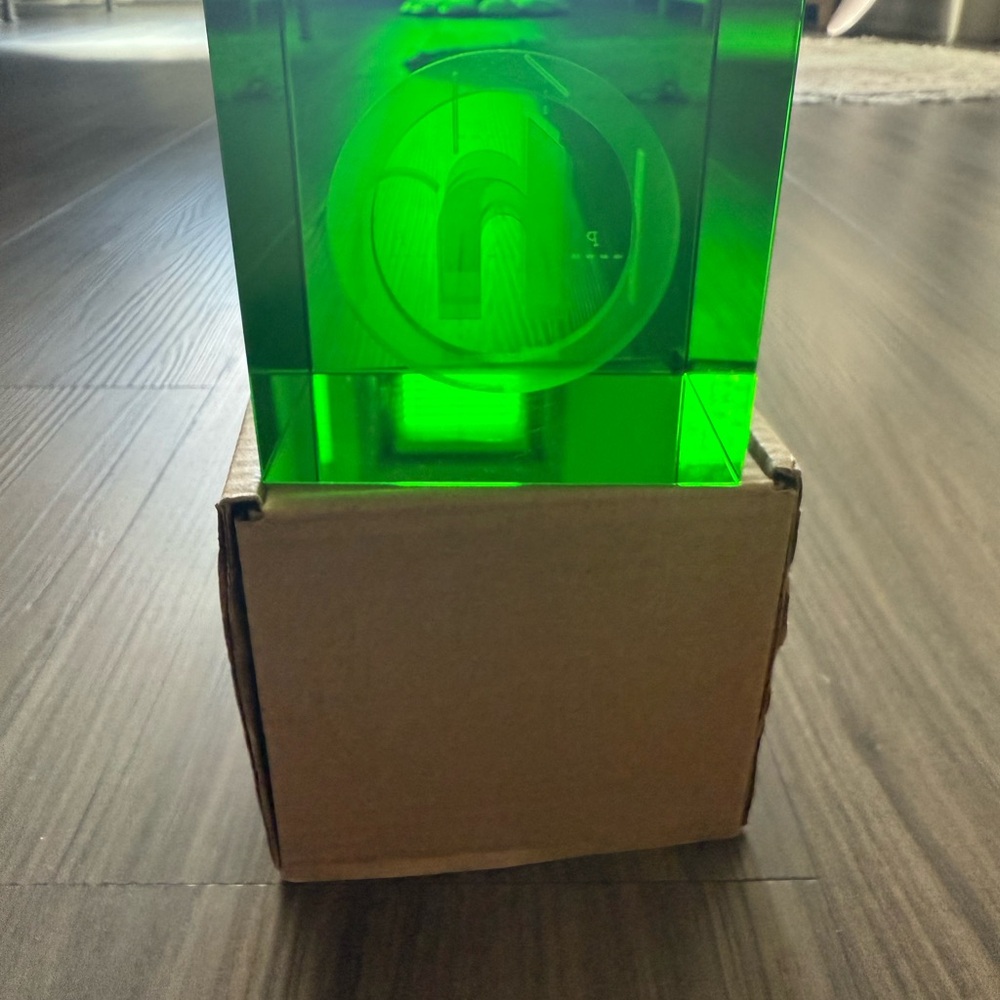 Hidden NY Acrylic Logo Block – Green Transparent Resin – Brand New – Rare